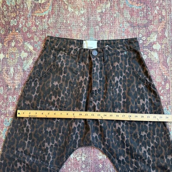 One Teaspoon Sinners Women’s 27 Leopard Print Barrel Harem Pants 100% Cotton - Picture 4 of 15
